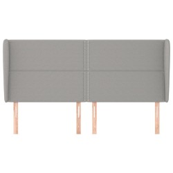 Tête de lit avec oreilles Gris clair 203x23x118/128 cm Tissu 626664626664