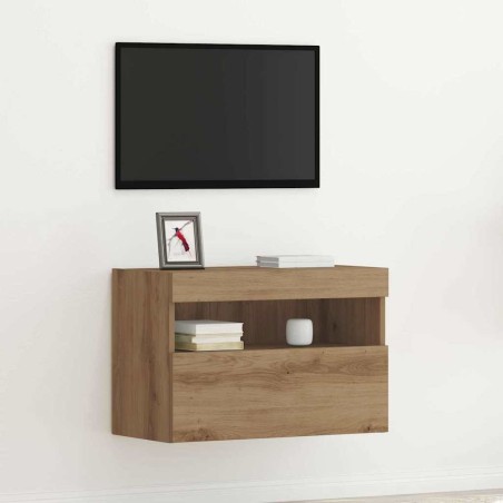 Meuble TV mural 60 x 30 x 40 cm chêne artisanal 626669626669