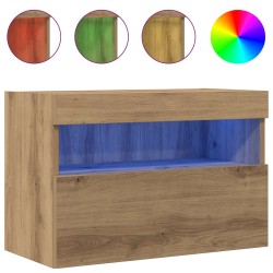Meuble TV mural 60 x 30 x 40 cm chêne artisanal 626669626669