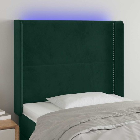 Tête de lit à LED Vert foncé 103x16x118/128 cm Velours 626671626671