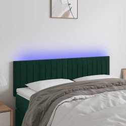 Tête de lit à LED Vert foncé 144x5x78/88 cm Velours 626672626672
