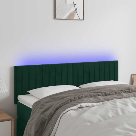 Tête de lit à LED Vert foncé 144x5x78/88 cm Velours 626672626672