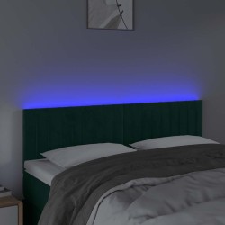 Tête de lit à LED Vert foncé 144x5x78/88 cm Velours 626672626672