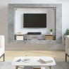 Meuble TV gris béton 152x22x113 cm bois d'ingénierie 626673626673