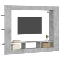 Meuble TV gris béton 152x22x113 cm bois d'ingénierie 626673626673