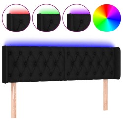 Tête de lit à LED Noir 163x16x78/88 cm Tissu 626676626676
