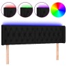 Tête de lit à LED Noir 163x16x78/88 cm Tissu 626676626676