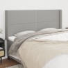 Tête de lit avec oreilles Gris clair 203x16x118/128 cm Tissu 626677626677