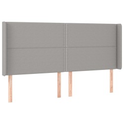 Tête de lit avec oreilles Gris clair 203x16x118/128 cm Tissu 626677626677