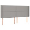 Tête de lit avec oreilles Gris clair 203x16x118/128 cm Tissu 626677626677