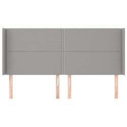 Tête de lit avec oreilles Gris clair 203x16x118/128 cm Tissu 626677626677