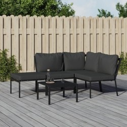 Salon de jardin 5 pcs avec coussins gris acier 626678626678