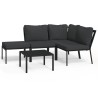 Salon de jardin 5 pcs avec coussins gris acier 626678626678