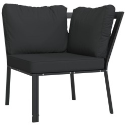 Salon de jardin 5 pcs avec coussins gris acier 626678626678