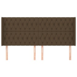 Tête de lit avec oreilles Marron foncé 183x16x118/128 cm Tissu 626681626681
