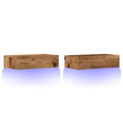 Meubles TV avec éclairage LED 2 pcs vieux bois 60x35x15,5 cm 626682626682