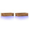 Meubles TV avec éclairage LED 2 pcs vieux bois 60x35x15,5 cm 626682626682
