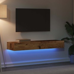 Meubles TV avec éclairage LED 2 pcs vieux bois 60x35x15,5 cm 626682626682