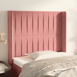 Tête de lit avec oreilles Rose 103x16x118/128 cm Velours 626683626683