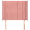 Tête de lit avec oreilles Rose 103x16x118/128 cm Velours 626683626683
