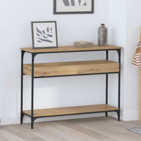 Table console chêne artisanal 100 x 29 x 75 cm 626685626685