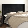 Tête de lit avec oreilles Noir 203x16x118/128 cm Velours 626691626691