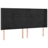 Tête de lit avec oreilles Noir 203x16x118/128 cm Velours 626691626691
