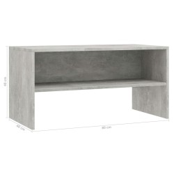 Meuble TV Gris béton 80x40x40 cm Bois d'ingénierie 626693626693