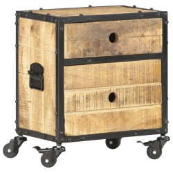 Table de chevet 40x30x50 cm bois de manguier brut 626698626698