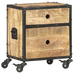 Table de chevet 40x30x50 cm bois de manguier brut 626698626698