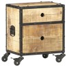 Table de chevet 40x30x50 cm bois de manguier brut 626698626698