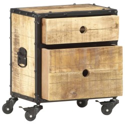 Table de chevet 40x30x50 cm bois de manguier brut 626698626698