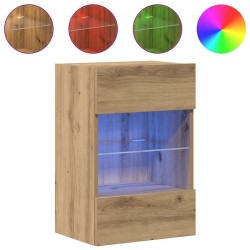 Meubles muraux avec lumières LED pour TV 2 pcs chêne artisanal 626704626704