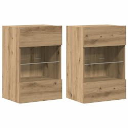 Meubles muraux avec lumières LED pour TV 2 pcs chêne artisanal 626704626704