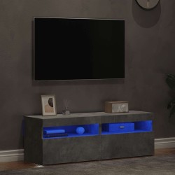 Meubles TV avec lumières LED 2 pcs gris béton 60x35x40 cm 626705626705