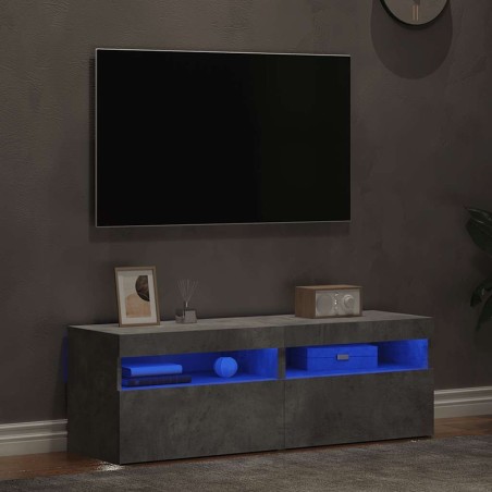 Meubles TV avec lumières LED 2 pcs gris béton 60x35x40 cm 626705626705