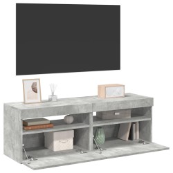 Meubles TV avec lumières LED 2 pcs gris béton 60x35x40 cm 626705626705