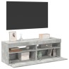 Meubles TV avec lumières LED 2 pcs gris béton 60x35x40 cm 626705626705