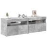 Meubles TV avec lumières LED 2 pcs gris béton 60x35x40 cm 626705626705
