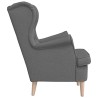 Fauteuil gris foncé 74x84x100 cm tissu 626707626707