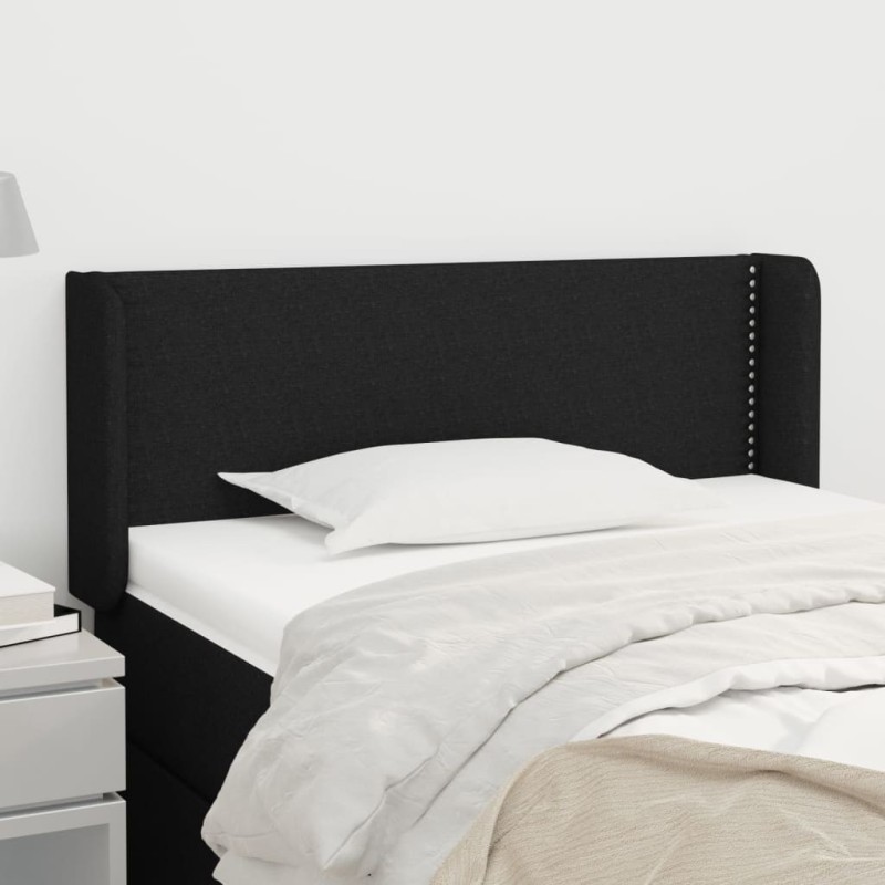 Tête de lit avec oreilles Noir 83x16x78/88 cm Tissu 626708626708
