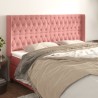 Tête de lit avec oreilles Rose 203x16x118/128 cm Velours 626709626709