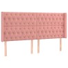 Tête de lit avec oreilles Rose 203x16x118/128 cm Velours 626709626709