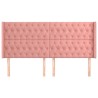 Tête de lit avec oreilles Rose 203x16x118/128 cm Velours 626709626709