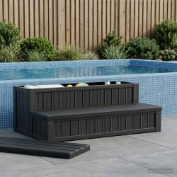 Marchepied de bain à remous avec rangement 2 étapes Noir PP 626713626713