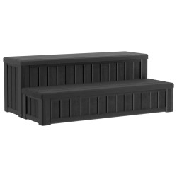 Marchepied de bain à remous avec rangement 2 étapes Noir PP 626713626713