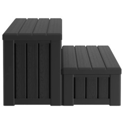 Marchepied de bain à remous avec rangement 2 étapes Noir PP 626713626713