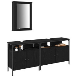 Meubles de salle de bain 3 pcs Noir Bois d'ingénierie 626717626717