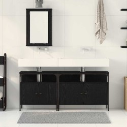 Meubles de salle de bain 3 pcs Noir Bois d'ingénierie 626717626717