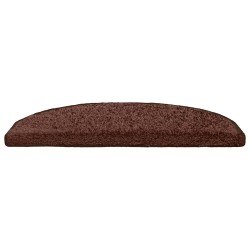 Tapis d'escalier auto-adhésifs 15 pcs Marron 80 x 24,5 x 3,5 cm 626718626718